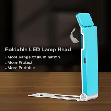 VTIGER Reading Light, USB Rechargeable Book Light for Reading in Bed,Foldable Clip-on LED Booklight, 3 Amber Colors & 4 Brightness Dimmable,Long Lasting Portable Bookmark Lamp for Book Lovers, Kids - Image 4