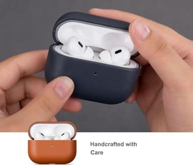 Lopie Leather Case Compatible with AirPods Pro 3rd Generation, Protective Hard Cover Fully-Wrapped with Top Grain Leather, Handmade for AirPods Pro 3 Case Cover (Not for AirPods Pro 2nd Gen) - Brown - Image 4