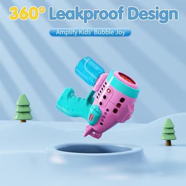 2 Bubble Gun with 2 Pack Refill Solution, 360° Leak-Proof Bubble Machine for Toddlers, Automatic Bubble Guns for Kids, Easter Basket Stuffers, Party Favors, Birthday Gift (Pink-Green) - Image 5