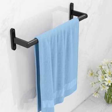 KLJKPA16 Inch Bathroom Towel Bar, Towel Racks for Bathroom Wall Mounted, Modern Heavy Duty Stainless Steel Hand Towel Holder, Single Bar, Black - Image 6