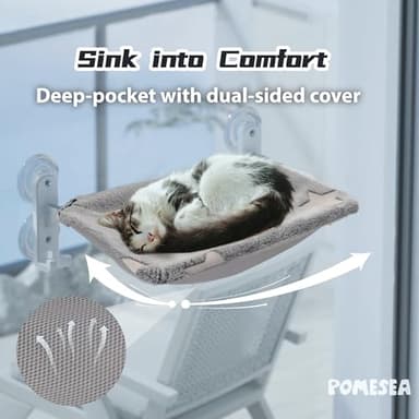 Cordless Cat Window Perch for Large Cats, Glow in The Dark Cat Window Hammock with Hook Design, Easy to Assemble, Foldable Window Seat for Cats Inside, Gray L - Image 5