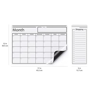 Amazon Basics Magnetic Dry Erase Whiteboard Calendar, 12" x 17", Includes 4 Markers And Eraser - Image 6
