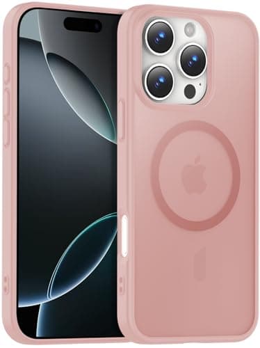 Temdan for iPhone 16 Pro Case [Compatible with MagSafe] [Military-Grade Drop Protection] [Anti-Fingerprint] [Anti-Scratch] Slim Silky-Soft Touch Translucent Matte Case 6.3 inch, Light Pink - Image 1
