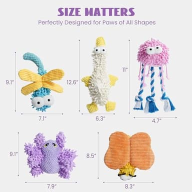 Nocciola Small Medium Large Dog Toys, Cute Soft Squeaky Crinkle Plush Stuffed Durable Pet Teething Animal Chew Toys for Small to Large Breed, Cognitive Stimuting Boredom Puppy Busy Birthdays Gifts - Image 6
