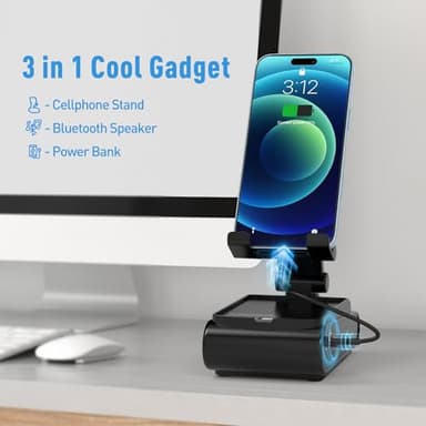 GLOPUS Gifts for Men, Cell Phone Stand with Wireless Bluetooth Speaker, White Elephant Gifts for Adults, Unique Mens Gifts for Birthday Christmas, Cool Gadgets for Men, Stocking Stuffers Teens Mens - Image 8