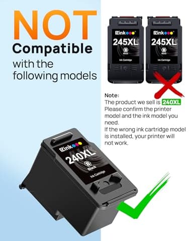 240XL Ink Cartridge Replacement for Canon 240XL Black Ink Cartridge, PG-240XL PG240 Works with PIXMA PIXMA MG3620 TS5120 MG3520 MG3220 MG2120 MG4220 MX392 MX452 MX522 Printer, 2 Pack Black - Image 6