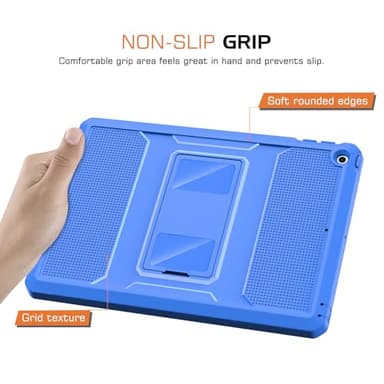 MoKo Case Fit 2018/2017 iPad 9.7 6th/5th Generation - [Heavy Duty] Shockproof Full Body Rugged Hybrid Cover with Built-in Screen Protector Compatible with Apple iPad 9.7 Inch 2018/2017, Blue Wave - Image 8