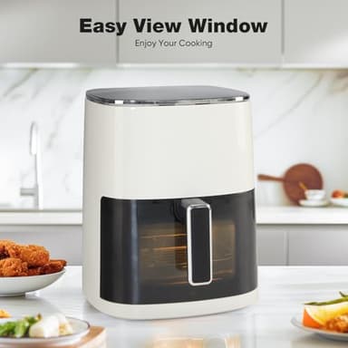 OLIXIS Air Fryer 6 Quart with Window Square Air Fryer 12-in-1 Air Fry, Roast, Reheat, Dehydrate, Bake, Steam, Fries, Custard, Chicken, Wings, Sea Food, Vegetabels,400F Beige - Image 9