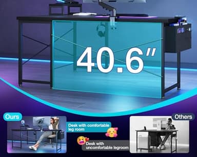 ODK L Shaped Desk, 57.5" Computer Gaming Desks, Home Office Writing Table with Monitor Shelf, Space-Saving Modern Corner Workstation, Easy to Assemble, Black - Image 5