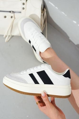 Project Cloud Platform Sneakers for Women - Lightweight Memory Foam Insole Womens Sneakers - Non-Slip Fashion Sneakers for Women Footwear - Women's Fashion Platform Shoes (Nita, White, 8.5) - Image 5