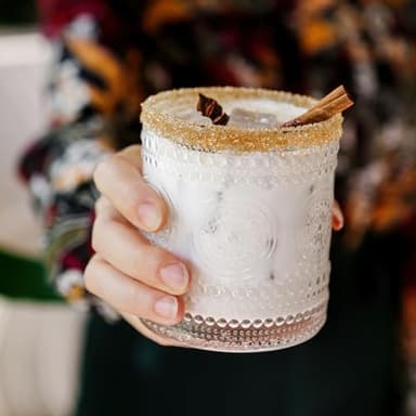 Kate Aspen Hobnail Beaded Floral Clear Drinking Glasses Set of 6, (10 oz) Vintage Glassware Set Cocktail Glass Set, Juice Glass, Water Cups | Great Hostess Gift & Gift for New Home Owners - Image 2