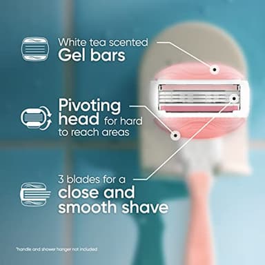 Gillette Venus ComfortGlide White Tea 4 count, with Gillette Venus ComfortGlide plus Olay 2 count, Women's Razor Blade Refills - Image 2