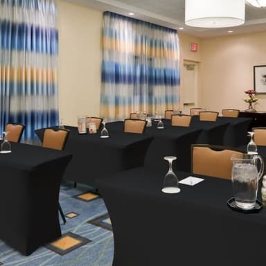 Enjoyidea Spandex Table Cover for 6 foot Rectangle Tables-6 Pack Fitted Stretch Black Tablecloth-Elastic 6ft Folding Tablecloths for Party, Vendor Booth Display, Banquet Buffet Event, Craft Trade Show - Image 7