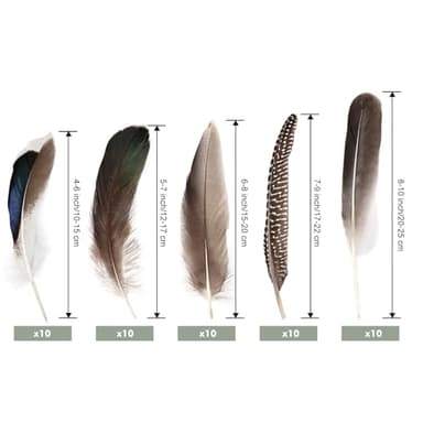 FeelfunFeather Pheasant Feathers -50pcs 5 Style Natural Mixed Decorative Spotted Feathers for DIY Crafts Wedding Home Party Decoration - Image 2