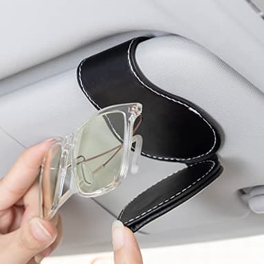 PPODKS Car Sunglass Holder, Eyeglass Holder for Mercedes Benz C E S M Serie CLK GLK GL AB AMG GLS GLE, Sunglass Hanger Mount for Car Sun Visor, Interior Accessories, Black - Image 3