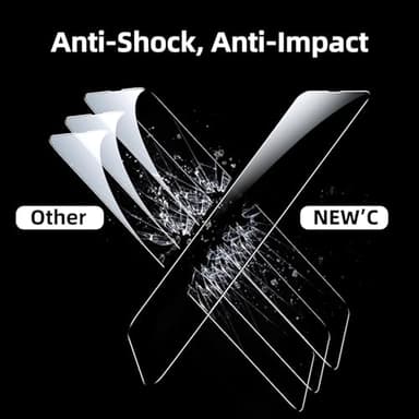 NEW'C 3 Pack Designed for iPhone 14, iPhone 13, iPhone 13 Pro Screen Protector (6.1 inches), Enhanced Tempered Glass Protection,Case Friendly, Ultra Resistant - Image 6