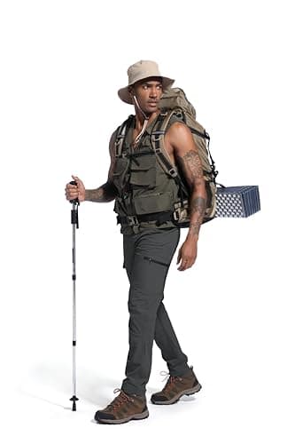 Men's Lightweight Hiking Cargo Work Pants Quick Dry Water Resistant Fishing Travel Climbing Outdoor Stretch Pants Dark Grey 30 - Image 7