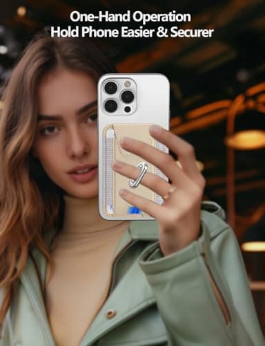 ExtreLife For Magsafe Wallet with Grip, 6-Card Holder, Stronger Magnetic Card Wallet Holder for iPhone 17/16/15/14/13/12 Series, Leather Magnetic Phone Wallet with Privacy Flap, Desert Titanium Gold - Image 4