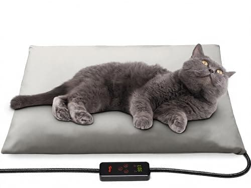 Toozey Small Pet Heating Pad, 6 Adjustable Temperature Dog Cat Heating Pad with Timer, Waterproof Heated Cat Bed with Chew Resistant Cord, Indoor Electric Pet Heated Mat 18x16in - Image 1
