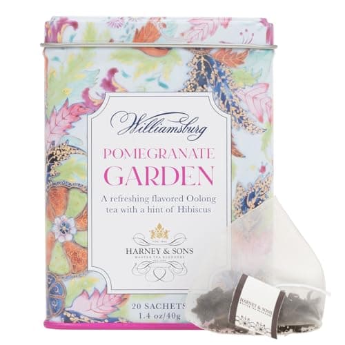 Harney & Sons Pomegranate Garden Tea 20 sachets | Flavored Oolong with hint of Hibiscus - Image 1