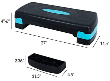 Fitvids Adjustable Workout Aerobic Stepper Step Platform Trainer, 27-Inch, Black/Blue - Image 6