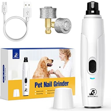 Bonve Pet Nail Grinder for Dogs - Upgraded Dog Nail Trimmers Super Quiet, 2 Speeds, Rechargeable, 2 Grinding Wheels for Small Large Dogs & Cats - Image 1