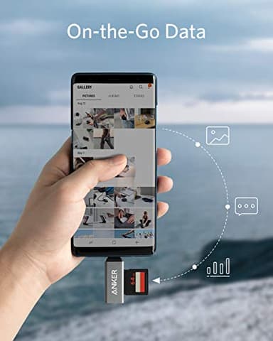 Anker SD Card Reader, 2-in-1 USB C Memory Card Reader for Digital Camera SD Card Viewer with Dual Slot for SDXC, SDHC, SD, MMC, RS-MMC, Micro SDXC,MicroSD, Micro SDHC Card, and UHS-I Cards - Image 5