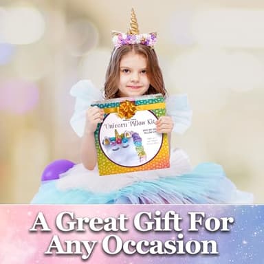 Pinwheel Crafts Unicorn Pillow Kit - DIY Arts and Crafts for Kids Ages 6 7 8-12+ Years, No Sewing Kit for Kids, Unicorn White Pillow Craft Kits for Birthday, Christmas Gifts for Girls - Image 9