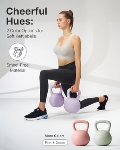 YOTTOY Soft Kettlebell,Kettlebell Anti-Slip Grip Weight for Home Workouts, Kettlebells Set Strength and Safety Guaranteed (Purple, 20 LB) - Image 7