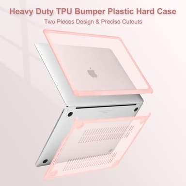 MOSISO Compatible with MacBook Pro 13 inch Case M2 2025-2016 A2338 M1 A2251 A2289 A2159 A1989 A1708 A1706, Anti-Cracking Heavy Duty Plastic TPU Bumper Hard Case&Keyboard Skin&Screen Film, Pink - Image 4