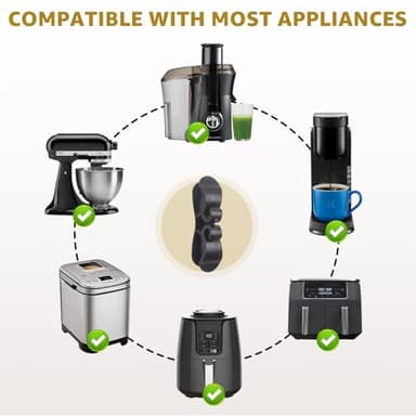 Sliding Mat for Kitchen aid 4.5-5 Qt Stand Mixer with 1Pc Cord Organizer and 3Pcs Attachment Holder for Kitchen Appliance Slider Counter, Sliding Tray,Moving Tray(Black) - Image 5