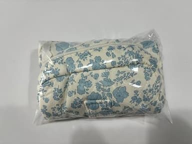 Prite Large Makeup Bag Cute Cosmetic Bag for Women Floral Coquette Aesthetic Toiletry Bag Travel Make Up Organizer Bag(Blue Flower) - Image 8