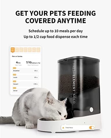 PETKIT Automatic Cat Feeder, 2.4G WiFi Automatic Dog Feeder, App Control Pet Food Dispenser with Triple Fresh-Lock System, Up to 10 Meals Per Day, Schedule Feeding, Food Shortage Alert, 3L Capacity - Image 4