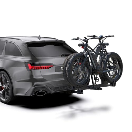 TANX Bike Racks for Ebikes,Fat Tire Bike Rack for Tow Hitch 2-Bike 200 lbs Capacity, Smart Tilting Platform for Standard E-Bikes, Fits 2-Inch Receiver - Image 1