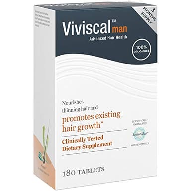 Viviscal Men's Hair Growth Supplements for Thicker Fuller Hair, Clinically Proven Collagen Complex, 180 Tablets 3 Month Supply - Image 9