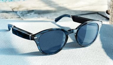 Amazon Echo Frames (newest model) + Echo Show 8 (newest model), Smart Glasses with Alexa, Round frames in Blue Tortoise with polarized sunglass lenses - Image 8