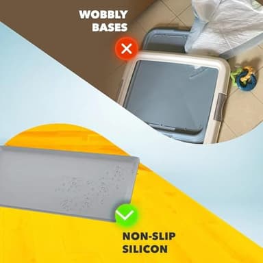 TidyFriend Dog Pee Pad Holder Tray Fits Up to 24” x 24” Wee Wee Pee Pads - Stable Grip, Raised Edges, Quick-Wipe Silicone Surface Dog Potty Tray Holder for Indoor Flooring Protection (Dark Grey) - Image 2