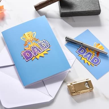 VIVIKEN Pop Up Father’s Day Card for Dad, LIGHTS & MUSIC 3D Happy Fathers Day Card from Son Daughter Wife, Best Dad Award Greeting Gift Cards for Husband Stepfather with Envelope - Image 3