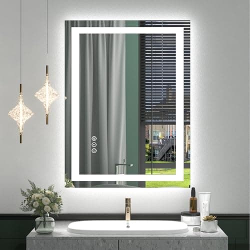ODDSAN LED Lighted Bathroom Mirror 24x 32, Dimmable Vanity Mirror with Lights, Anti-Fog, ETL Listed (Backlit and Front Lighted) - Image 1