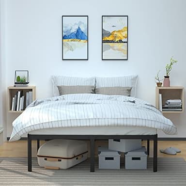 Amazon Basics Sturdy Heavy-Duty Non-Slip Platform Bed Frame King Size Storage, Steel Slat Support, Noise Free, Easy Assembly, 18 Inch Black - Image 6