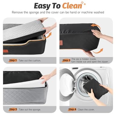 XIEEAOZEE Dog Car Bed Booster, Comfortable Travel Seat for Large/Medium Dogs, Fully Detachable & Washable with Thick Cushion (Black&Gray) - Image 5