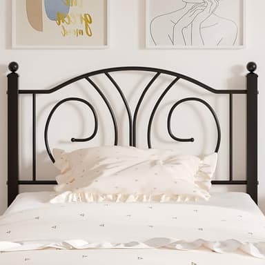 VECELO Twin Size Metal Platform Bed Frame with headboard and Footboard, Heavy Duty Mattress Foundation, Steel Slat Support, No Box Spring Needed, Easy Assembly, Matte Black - Image 4