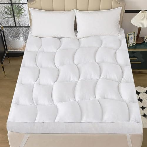 Memory Foam Mattress Topper Full, Pressure-Relieving Bed Topper with Secure Strap Design for Back Pain, Soft and Supportive, Shredded Memory Foam