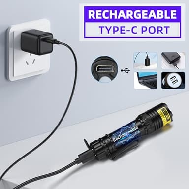 DARKBEAM 365nm UV Flashlight Black Light, Mini but Powerful Blacklight USB- C Rechargeable, Focusable Woods Lamp Water Resistant, Detector for Pet Urine, AC Leak Detection, Curing Resin - Image 7