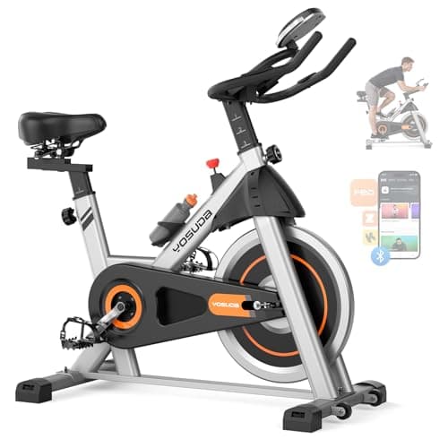 YOSUDA Exercise Bike, Brake Pad Stationary Bike for Home with Exclusive App, Magnetic Indoor Cycling Bike with 300 lb Weight Capacity, Low Noise, Tablet Holder and Fitness Courses for Weight Loss - Image 1