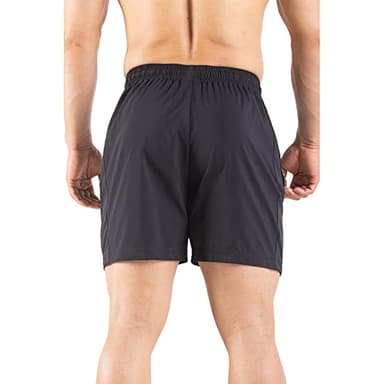 Gaglg Men's 5" Running Shorts 2 Pack Quick Dry Athletic Workout Gym Shorts with Zipper Pockets Black/Navy,XX-Large - Image 6