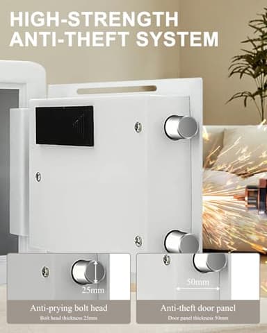 TIGERKING Drop Safe, Digital Safe With Keypad, White Small Safe Box- Deposit Cash Easily, Money Security Box For Home, Business, 1.2 Cubic Feet - Image 3