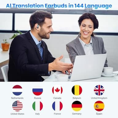 AI Translation Earbuds Real Time: OWS 3-in-1 Translator Earbuds for iOS & Android, Supporting 144 Languages with 60-Hour Battery Translator Headphones for Travel Business Meetings & Learning - Image 2