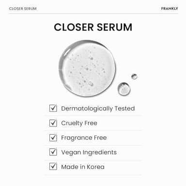 FRANKLY Closer Serum | Pore Minimizer Serum | 9 Peptides, Vegan Collagen, Adenosine, PHA | Korean Pore Minimizer for Glass Skin, Anti-Aging, Hydration, Elasticity | 1.01 fl oz - Image 8