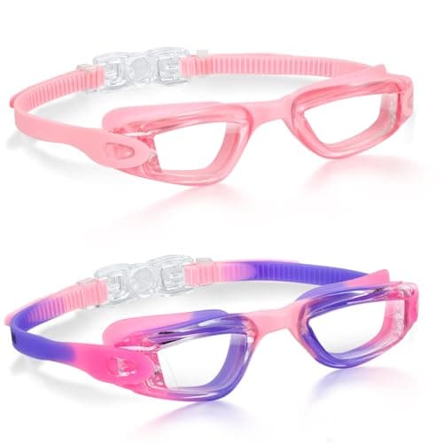 Aegend Kids Swim Goggles, Pack of 2 Swimming Goggles for Children Boys & Girls Age 3-14 - Image 1
